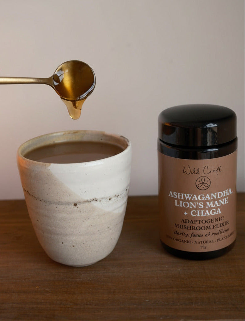 lions mane medicinal mushroom elixir ashwagandha 